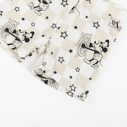 Little Mouse Chessboard Pattern Kids Pajama Shorts Set