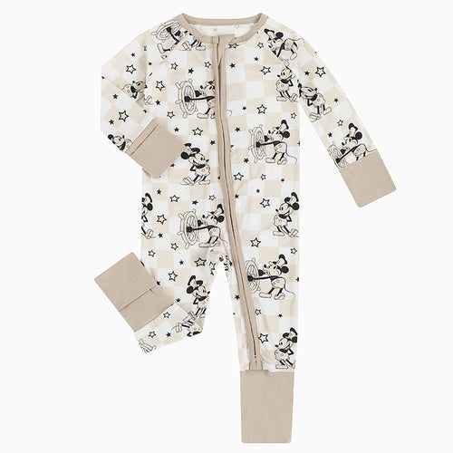 Mouse Chessboard Print Infant One-Piece Romper