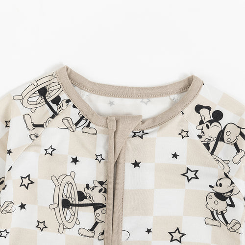 Mouse Chessboard Print Infant One-Piece Romper