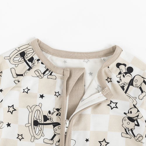 Mouse Chessboard Print Infant One-Piece Romper