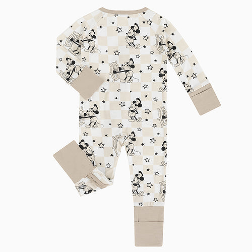 Mouse Chessboard Print Infant One-Piece Romper