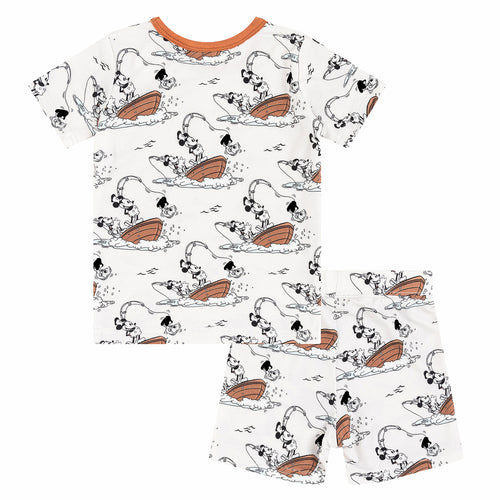 Cartoon Mouse Pattern Bamboo Two Piece Shorts Set