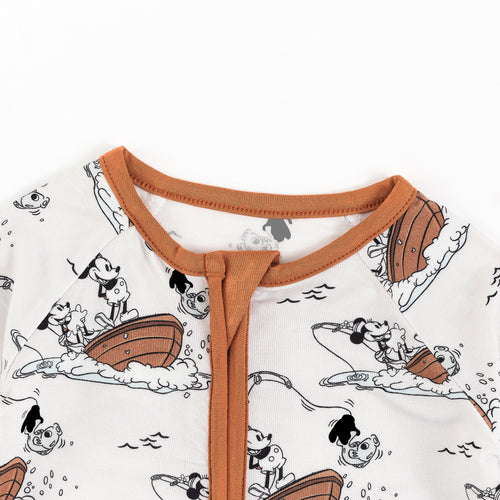 Cartoon Mouse Print Bamboo Fiber Romper