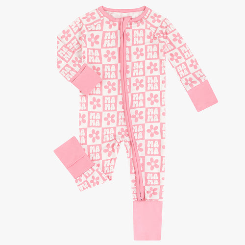 Today's Deals Blush Checkers MAMA Print Romper