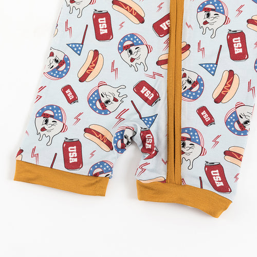 Hot Dog Pattern Bamboo Shorties Zippy