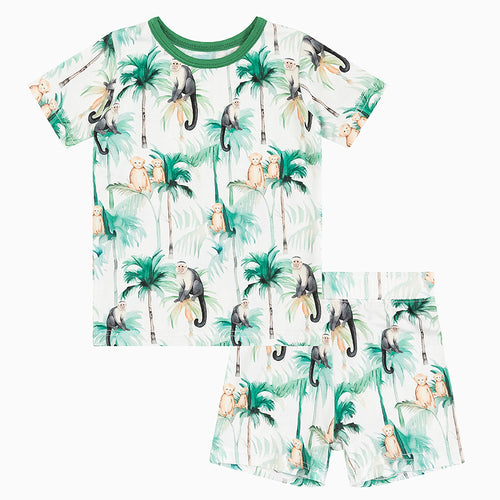 Monkey & Tree Bamboo Kids Short Pajama Set