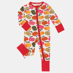 Apple Smile Cartoon Bamboo Zippy Romper