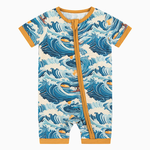 Summer Sea Wave Shorty Bamboo Viscose Zippy