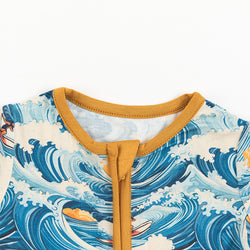 Summer Sea Wave Shorty Bamboo Viscose Zippy