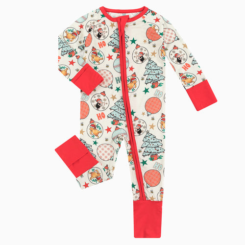 Today’s Deals Christmas Tree Bear Print Bamboo Zipper Baby Pajamas