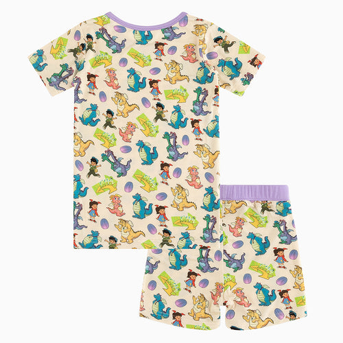 FancyPrince Cartoon Dragon Kids Bamboo Short Two-Piece Pajama Set