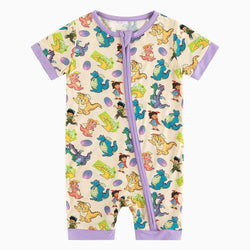 FancyPrince Cartoon Dragon Bamboo Short Zipper Romper Pajamas