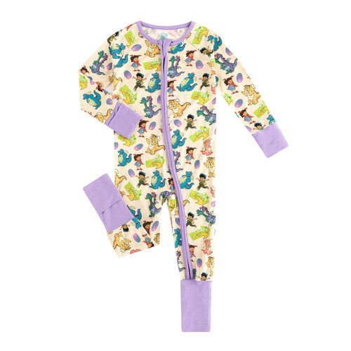 FancyPrince Cartoon Dragon Baby Bamboo Zipper Romper Pajamas