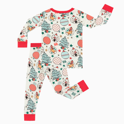 Today’s Deals Christmas Tree Bear Print Kids Bamboo 2 Pieces Pajama Set