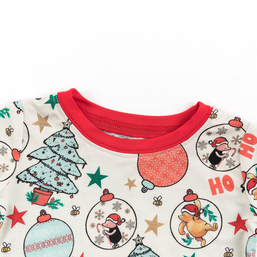 Christmas Tree Bear Print Kids Bamboo 2 Pieces Pajama Set