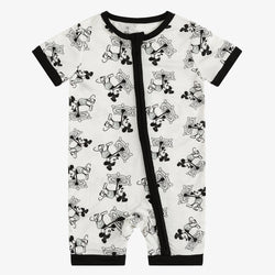 Helmsman Mouse Pattern Bamboo Fiber Short Sleeve Infant Bodysuit