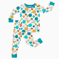 Colorful Smiley Two Piece Bamboo Pajama