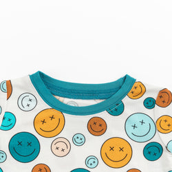 Colorful Smiley Two Piece Bamboo Pajama