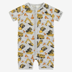 Excavator Bamboo Short Bamboo Zippy Baby Romper