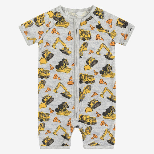 Excavator Bamboo Short Bamboo Zippy Baby Romper