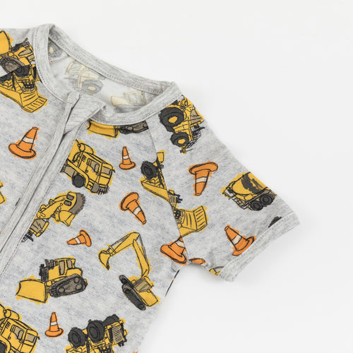 Excavator Bamboo Short Bamboo Zippy Baby Romper
