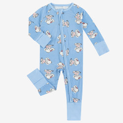 Cartoon Elephant Pattern Bamboo Blue Sleeper