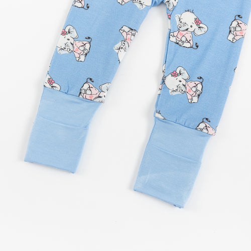 Cartoon Elephant Pattern Bamboo Blue Sleeper