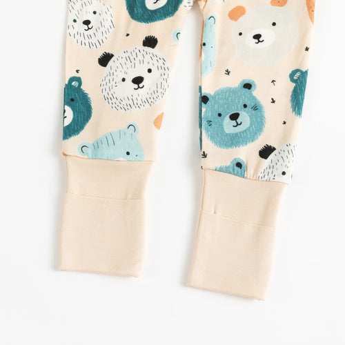 Fluffy Bear Head Print Bamboo Zippy Sleeper