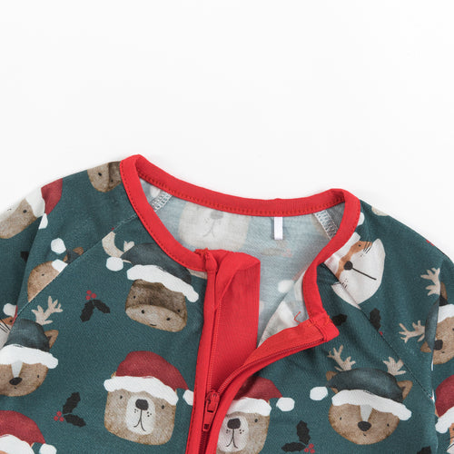 Christmas Animal Head Pattern Zippy Bamboo Sleeper