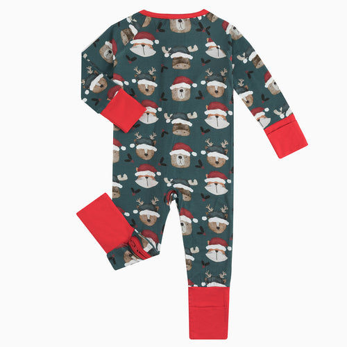 Christmas Animal Head Pattern Zippy Bamboo Sleeper