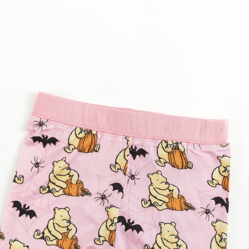 Halloween Bear Pumpkin Print Pink Two-Piece Long Set