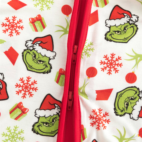 Christmas Green Guy Snowflake Baby Bamboo Zipper Pajama Romper