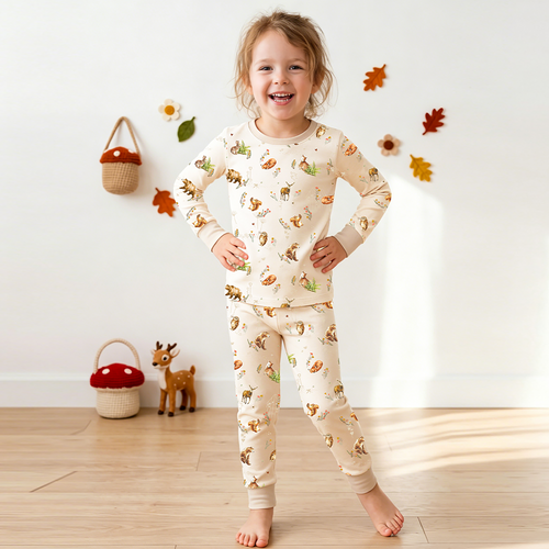 Farmyard Friends Woodland Journey Kids Bamboo Two-Piece Pajama Set
