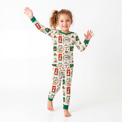 Christmas Farm Animals Kids Bamboo Two-Piece Pajama Set