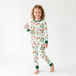 Christmas Santa’s Sweet Treats Kids Bamboo Two-Piece Pajama Set