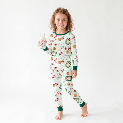 Christmas Santa’s Sweet Treats Kids Bamboo Two-Piece Pajama Set