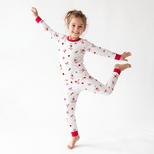 Country Goose and Bows Kids Bamboo Two-Piece Pajama Set