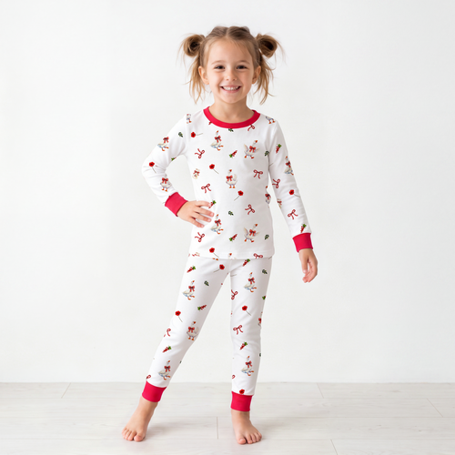 Country Goose and Bows Kids Bamboo Two-Piece Pajama Set