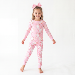 Sweet Floral Quilt Kids Bamboo Two-Piece Pajama Set