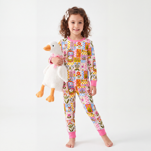 Vintage Goose Garden Kids Bamboo Two-Piece Pajama Set