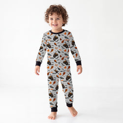 Vintage Motorcycle Braaap Kids Bamboo Two-Piece Pajama Set