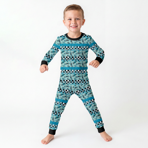 Rad Skate & Flame Kids Bamboo Two-Piece Pajama Set