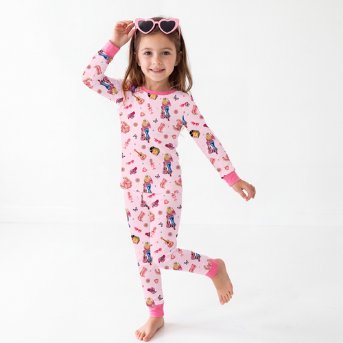 Pink Cowgirl Dreams Kids Bamboo Two-Piece Pajama Set
