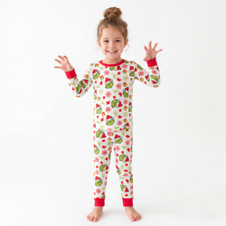 Christmas Green Guy Snowflake Two-Piece Bamboo Viscose Pajama Set