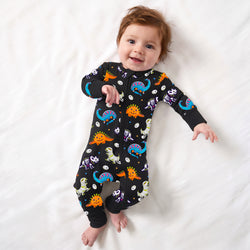 Halloween Spooky Dino Bamboo Zipper Romper Pajamas