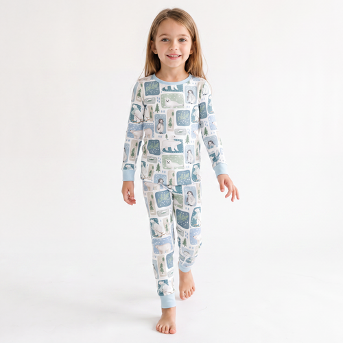 Fancyprince Winter Polar Animals Kids Bamboo Two-Piece Pajama Set