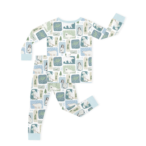 Fancyprince Winter Polar Animals Kids Bamboo Two-Piece Pajama Set