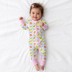 Pastel Country Coop Bamboo Zipper Romper Pajamas