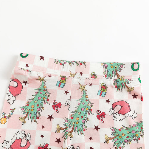 Christmas Pink Plaid Christmas Tree Bamboo Long Sleeve Pajama Set