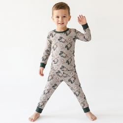 Deer Car Bamboo Long Sleeve Pajama Set